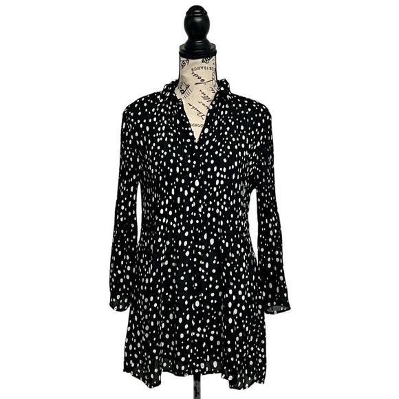 Quintessential Women's Mini Shirt Dress retro pinup rockabilly Polka Dot - Picture 1 of 9